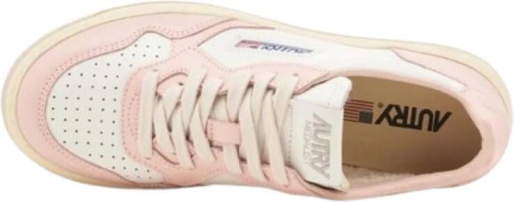 Autry Leren Medalist Sneakers met Logo Patch Pink Dames