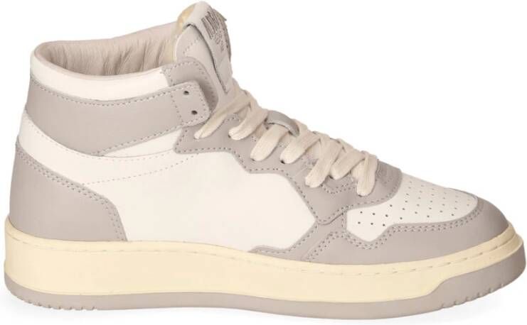 Autry Leren Mid-Cut Sneaker met US Vlag White Dames