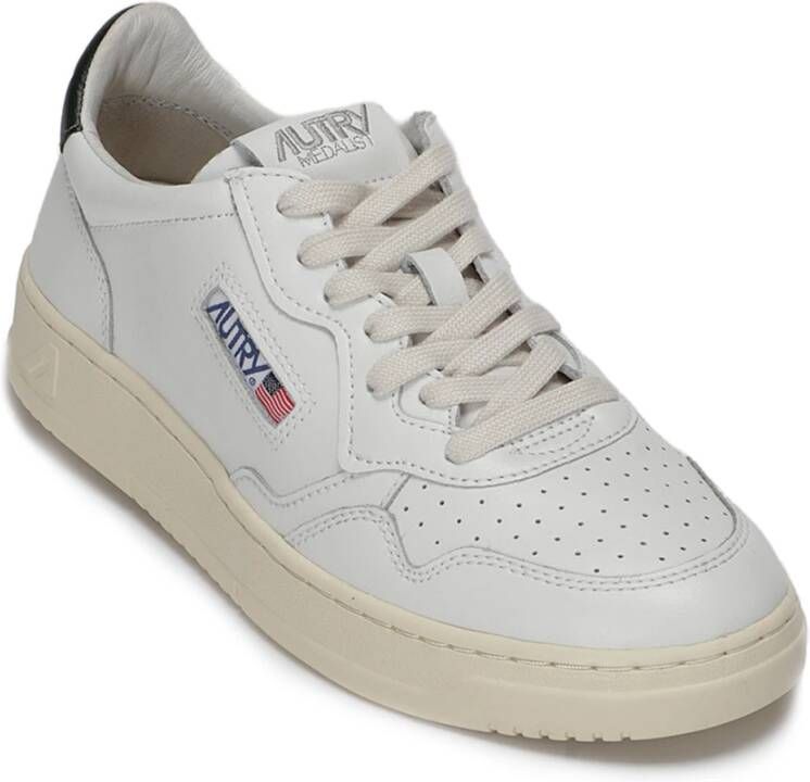 Autry Leren sneaker met ronde neus White Heren