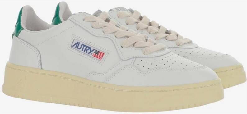 Autry Leren sneakers met logo details Beige Dames