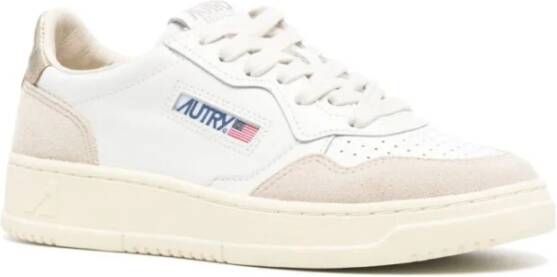 Autry Leren sneakers met metallic details White Dames