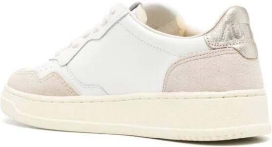 Autry Leren sneakers met metallic details White Dames