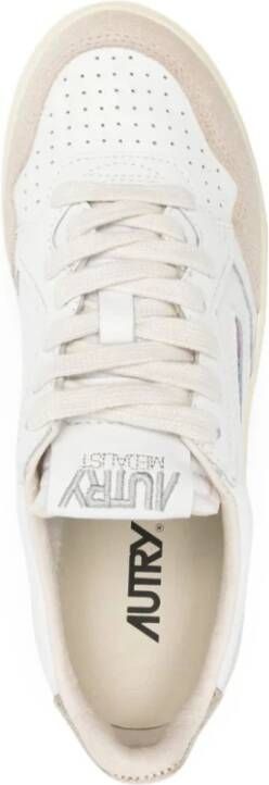 Autry Leren sneakers met metallic details White Dames