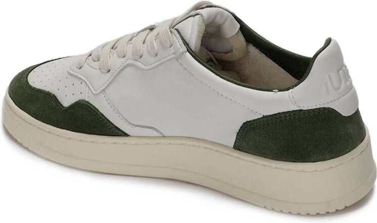 Autry Leren sneakers met suède accenten Green Heren