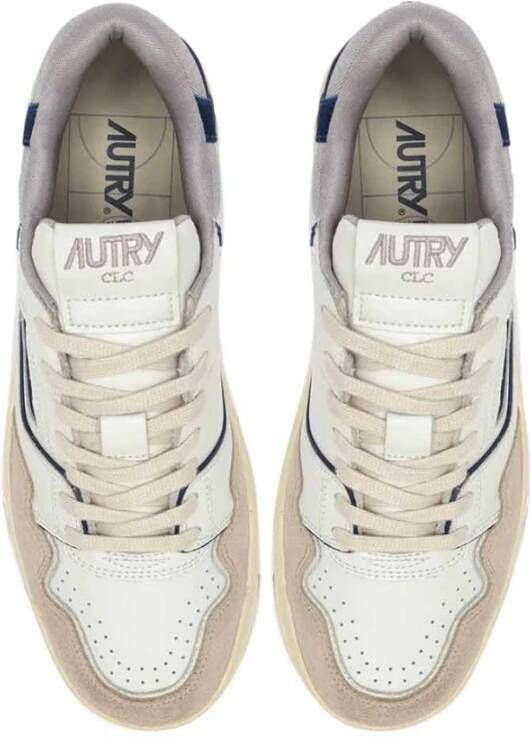 Autry Leren Sneakers met Suède Inzetstukken White Heren