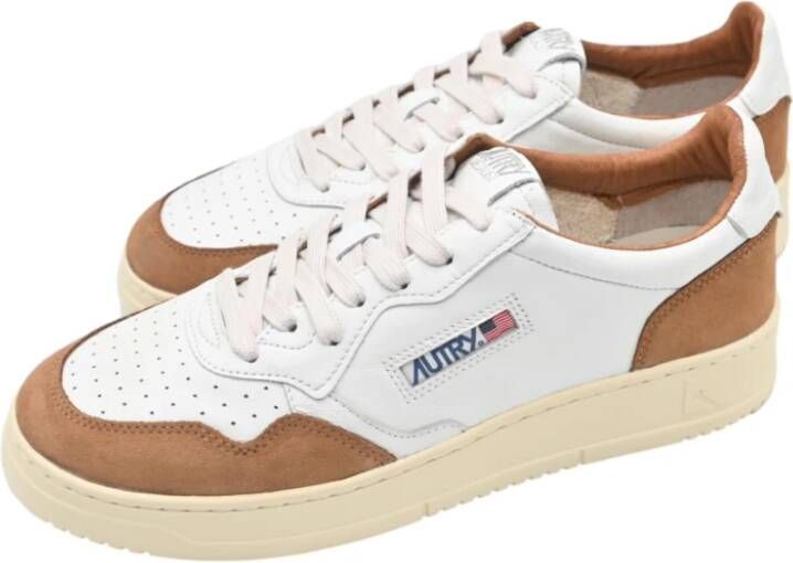 Autry Leren Sneakers voor Heren met Witte en Karamel Details White Heren