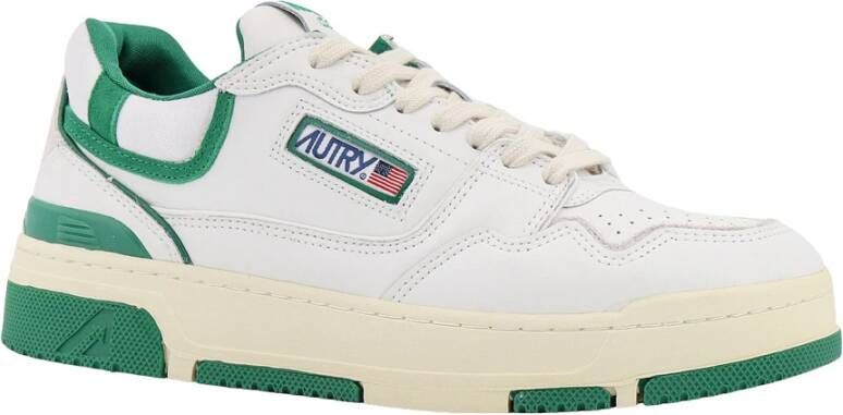 Autry Leren Vetersneakers met Logo White Heren