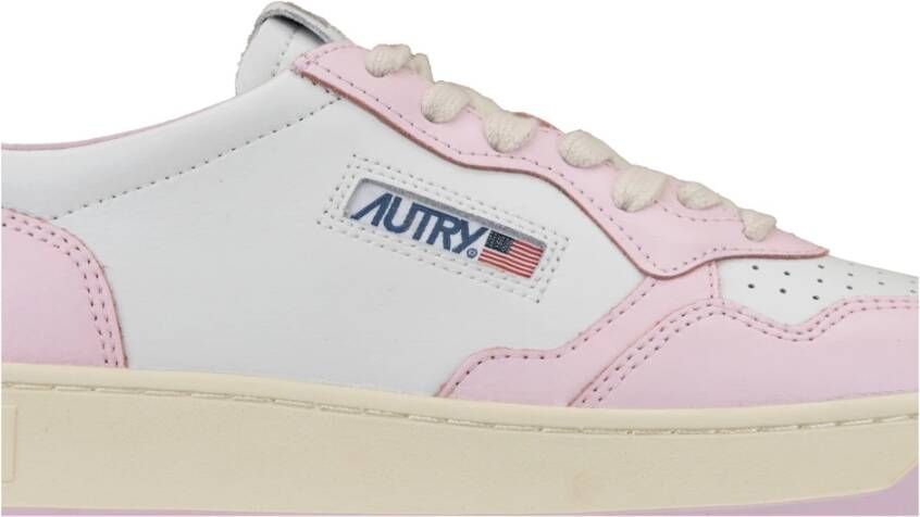 Autry Leren Vetersneakers voor Dames White Dames