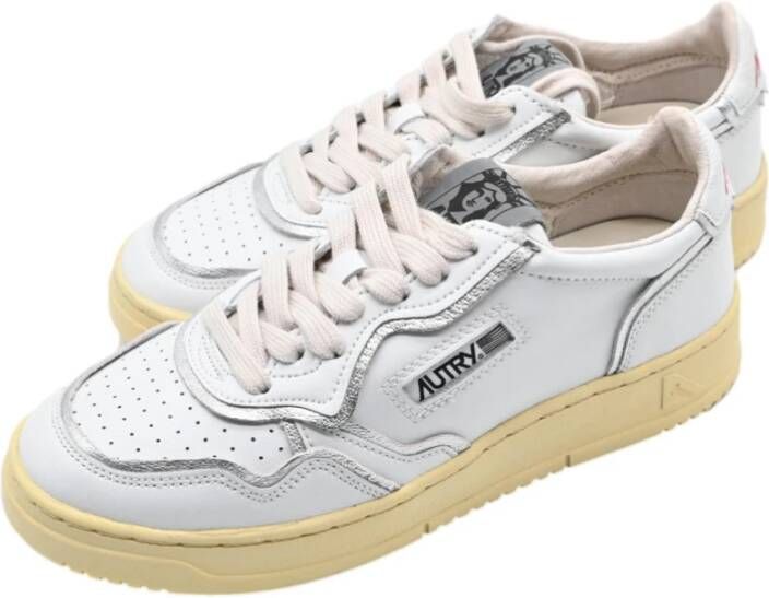 Autry Liberty Open Low Sneakers Wit Zilver White Heren