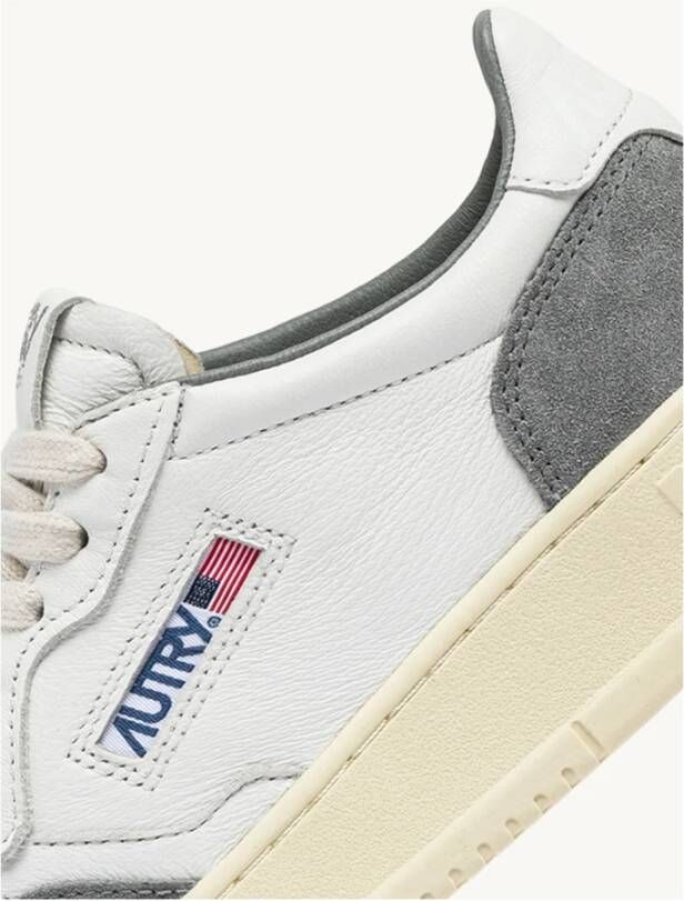 Autry Medalist Lage Leren Sneakers in Wit Grijs White Heren