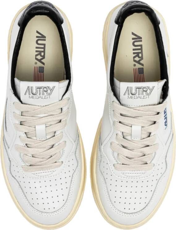 Autry Medalist Lage Leren Sneakers Wit & Zwart White Heren