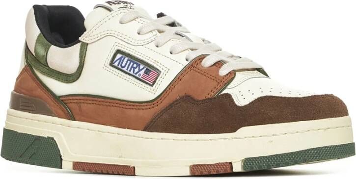 Autry Medalist Lage Sneakers in Ivoor Bruin Groen Multicolor Heren