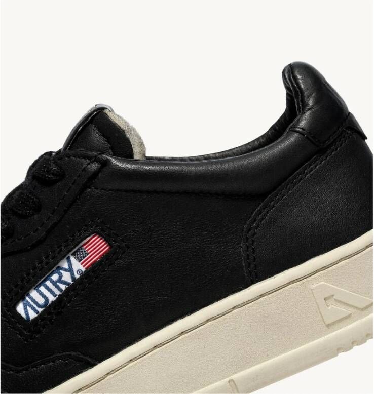 Autry Medalist Lage Zwarte Leren Sneakers Black Heren