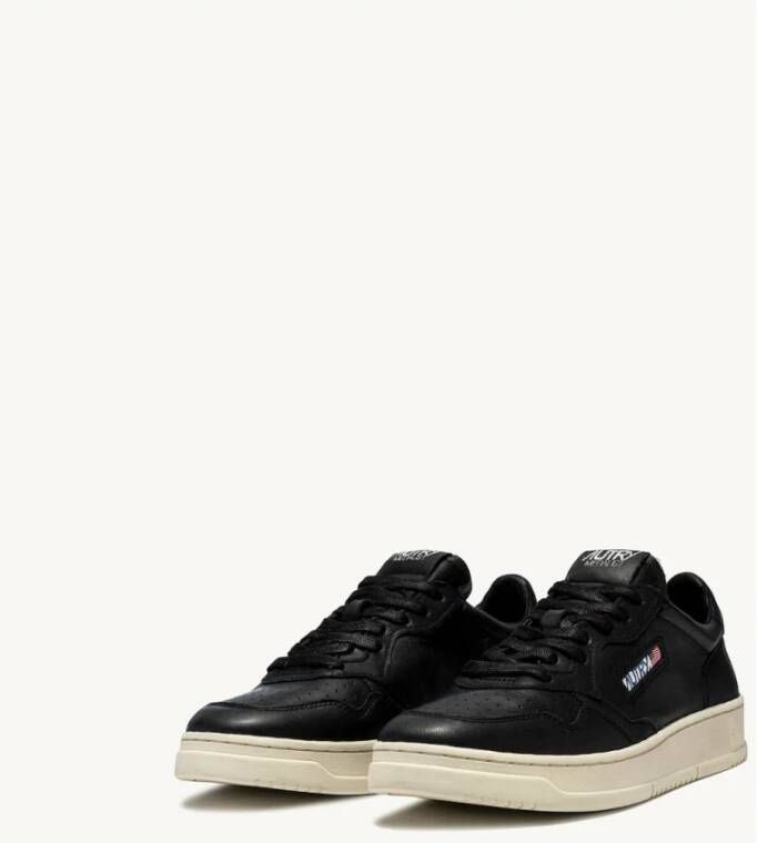 Autry Medalist Lage Zwarte Leren Sneakers Black Heren