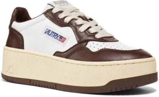 Autry Medalist Low Leren Sneakers Brown Dames