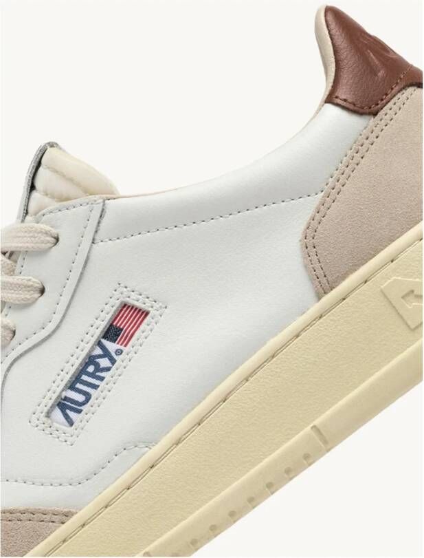 Autry Medalist Low Leren Sneakers Wit Bruin White Heren