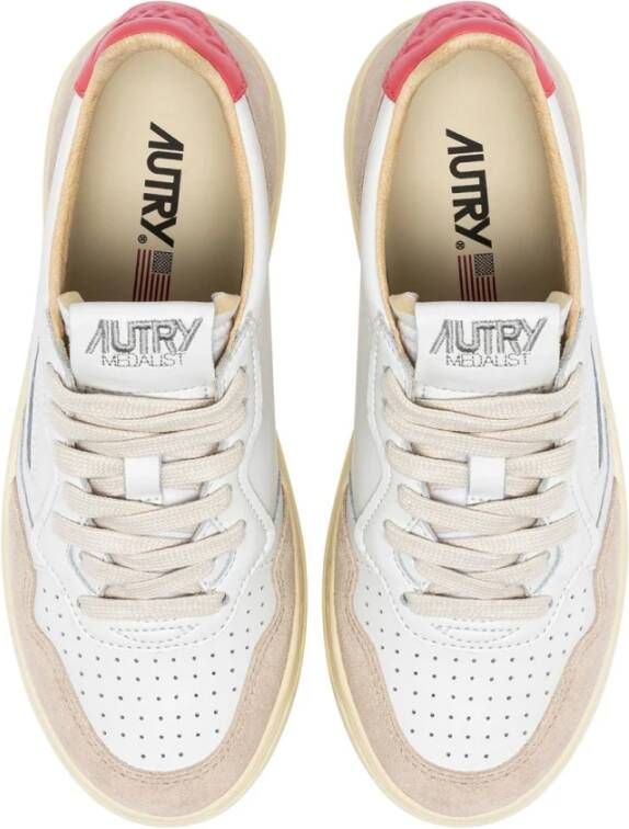 Autry Medalist Low Leren Suède Sneakers White Dames