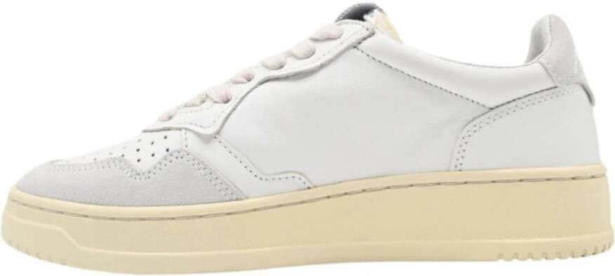 Autry Open Lage Dames Leren Sneakers Wit Gray Dames