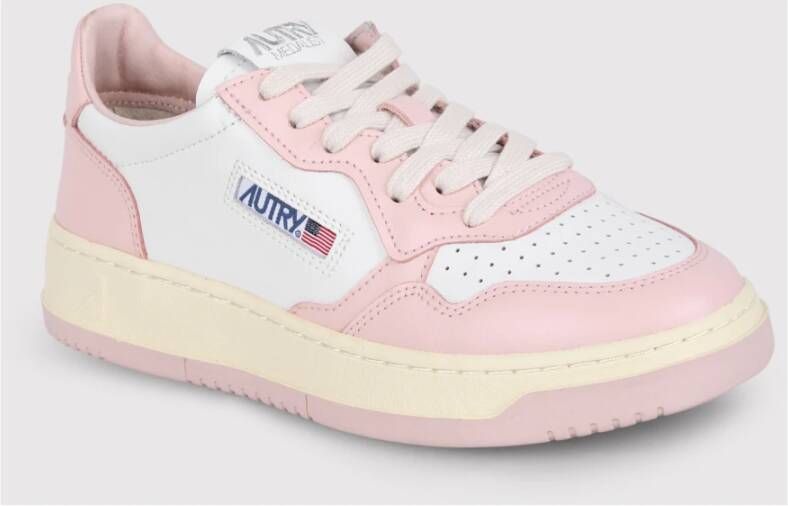 Autry Panel Sneakers met Logo Patch Pink Dames