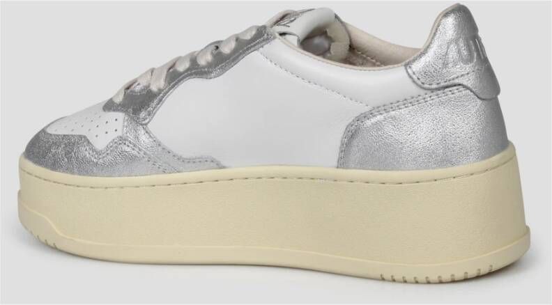 Autry Platform Sneakers met Metallic Back Patch White Dames