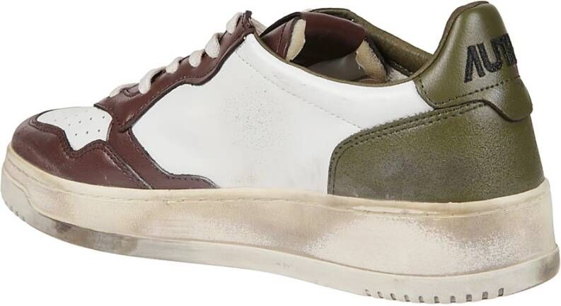 Autry Witte Leren Sneakers Vintage Stijl White Heren