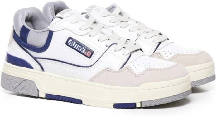 Autry Retro witte sneakers met grijze en blauwe details White Heren