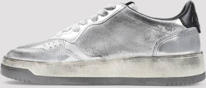 Autry Retro Zilver Zwart Sneakers Gray Dames