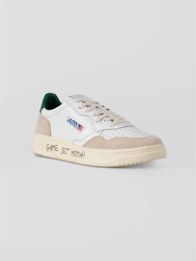 Autry Retrostijl Leren Sneakers White Heren