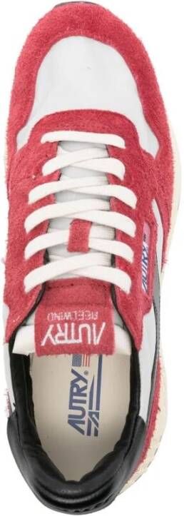 Autry Rode Panel Sneaker met Logo Patch Red Heren