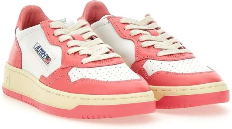 Autry Roze Leren Sneakers 1980s Design Pink Dames