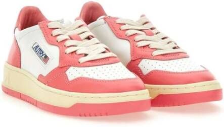 Autry Roze Leren Sneakers 1980s Design Pink Dames