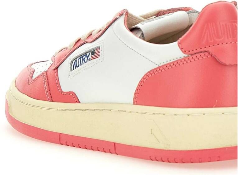 Autry Roze Leren Sneakers 1980s Design Pink Dames