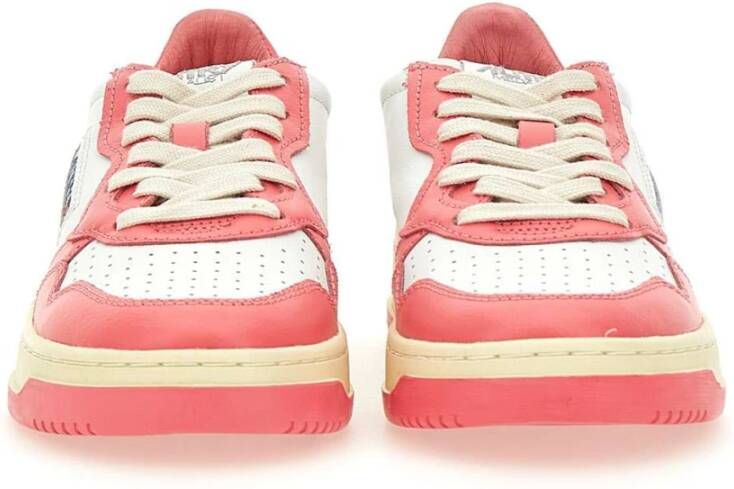 Autry Roze Leren Sneakers 1980s Design Pink Dames