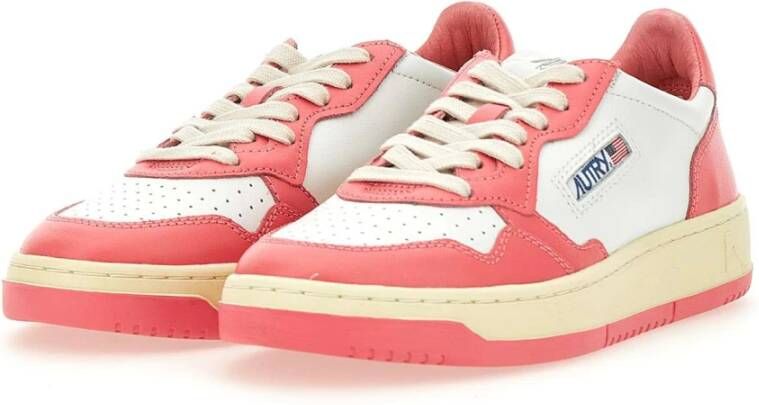 Autry Roze Leren Sneakers 1980s Design Pink Dames