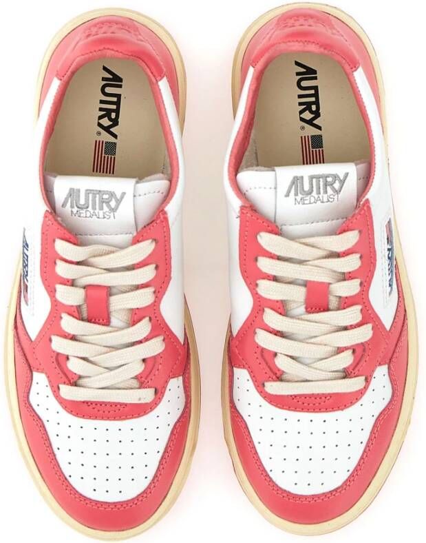 Autry Roze Leren Sneakers 1980s Design Pink Dames