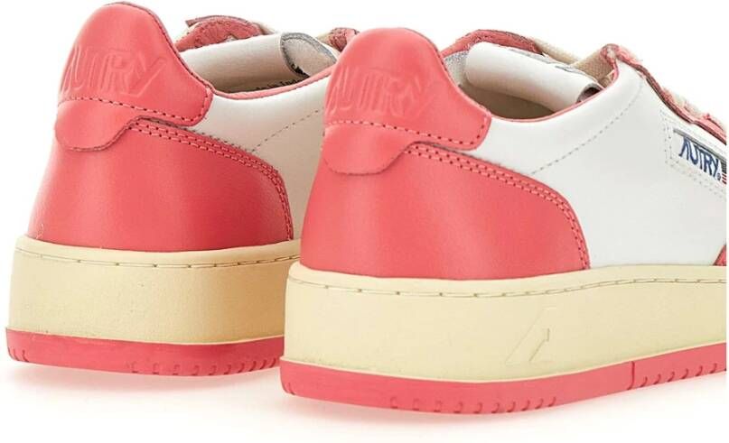 Autry Roze Leren Sneakers 1980s Design Pink Dames