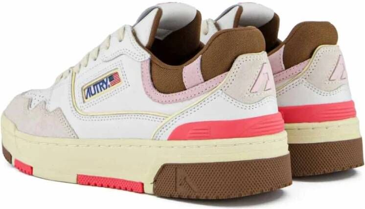 Autry Roze leren sneakers met suède inzetstukken Multicolor Dames