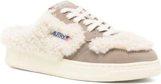 Autry Shearling Sneakers Beige Dames