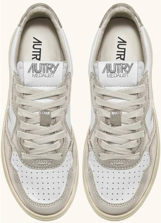 Autry Vintage Lage Leren Sneakers Platinum Meerkleurig Dames