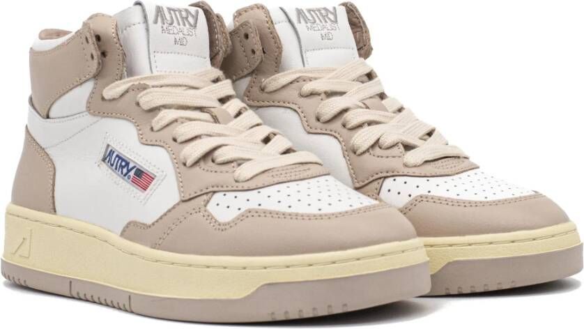 Autry Retro Bicolour High Top Sneaker Beige Dames