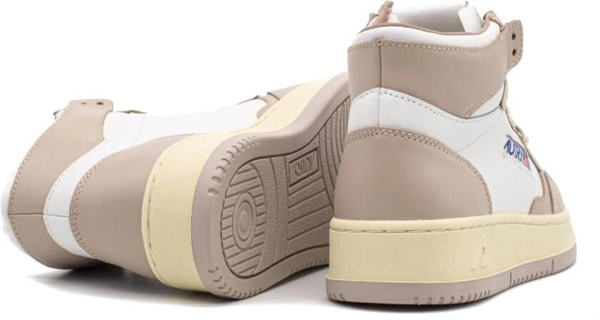 Autry Retro Bicolour High Top Sneaker Beige Dames