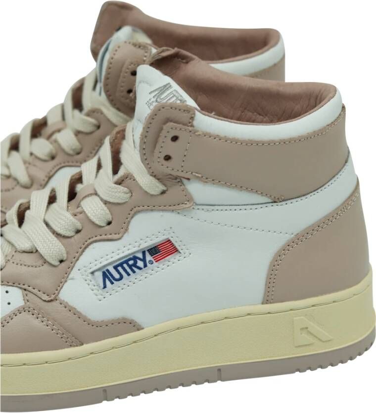 Autry Vintage Stijl Leren Sneakers Beige Dames