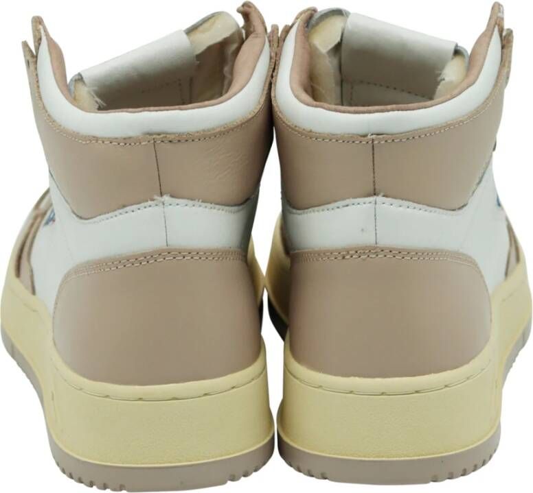 Autry Vintage Stijl Leren Sneakers Beige Dames