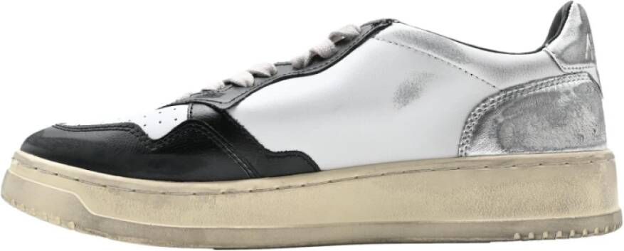 Autry Sneakers Laag Man Leer Wit Zwart Zilver Black Heren