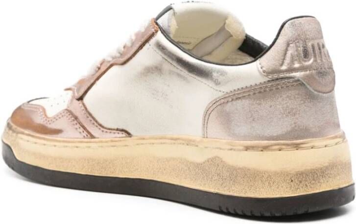 Autry Sneakers met distressed effect en metallic panelen Multicolor Dames