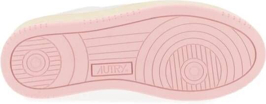 Autry Leren lage sneakers met geperforeerde neus Pink Dames