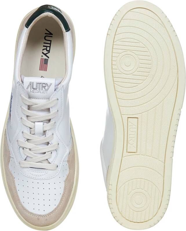 Autry Leren lage sneakers met contrasterende inzetstukken White Heren