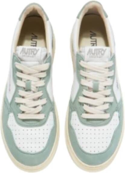 Autry Witte & Groene Leren Sneakers Multicolor Heren