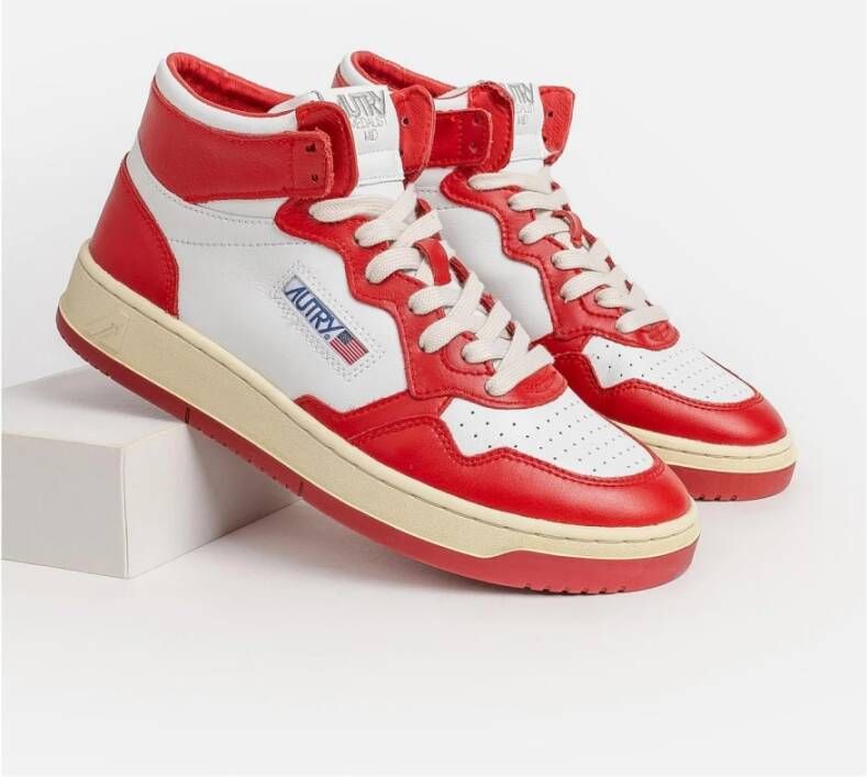 Autry Rode en witte sneakers Rood Heren