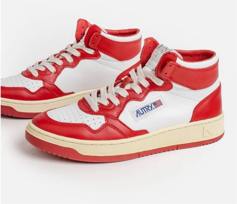 Autry Rode en witte sneakers Rood Heren